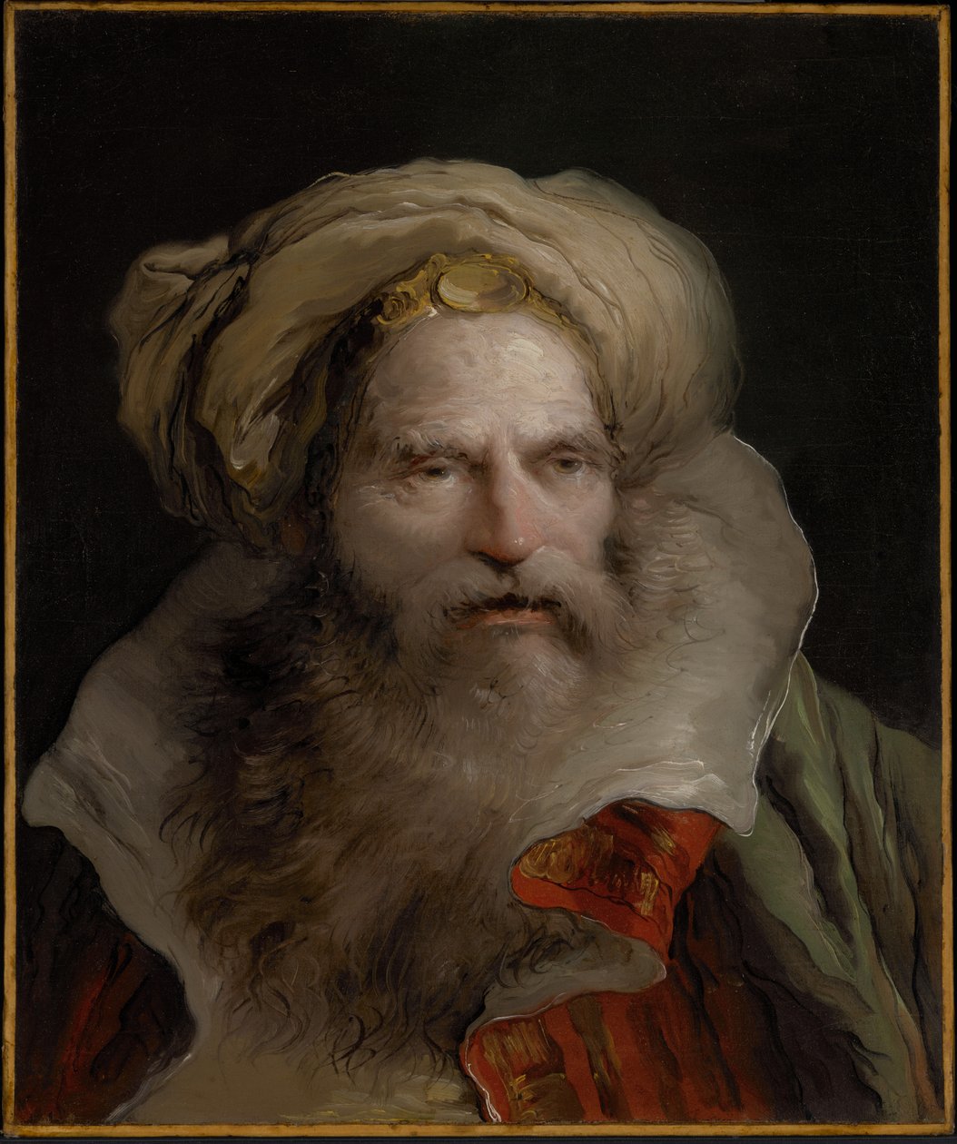 Brodaty mężczyzna w turbanie autorstwa Giovanni Domenico Tiepolo