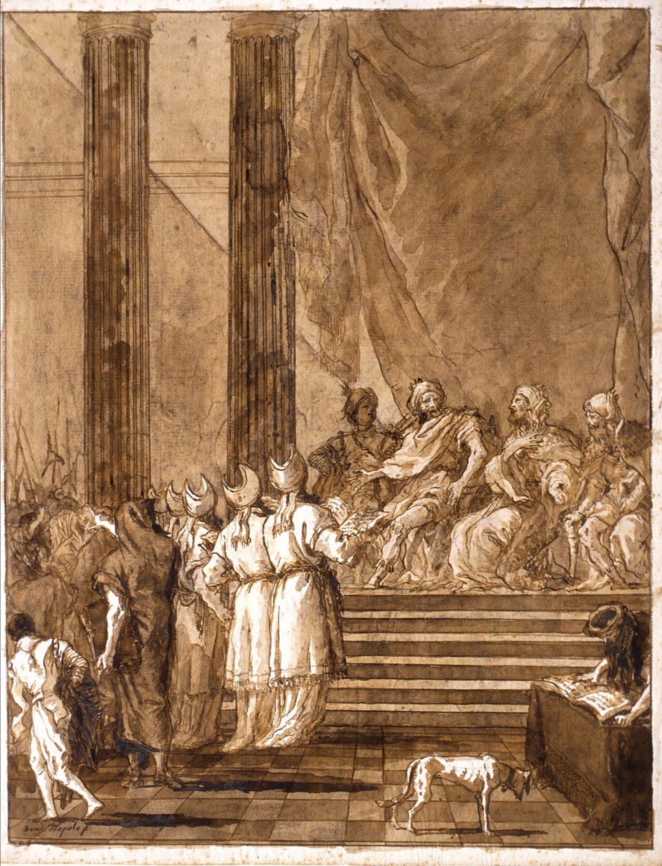 Dysputa między królami a kapłanami autorstwa Giovanni Domenico Tiepolo