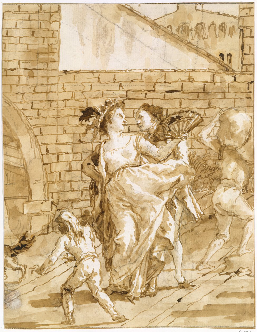 Eine Flirterei autorstwa Giovanni Domenico Tiepolo