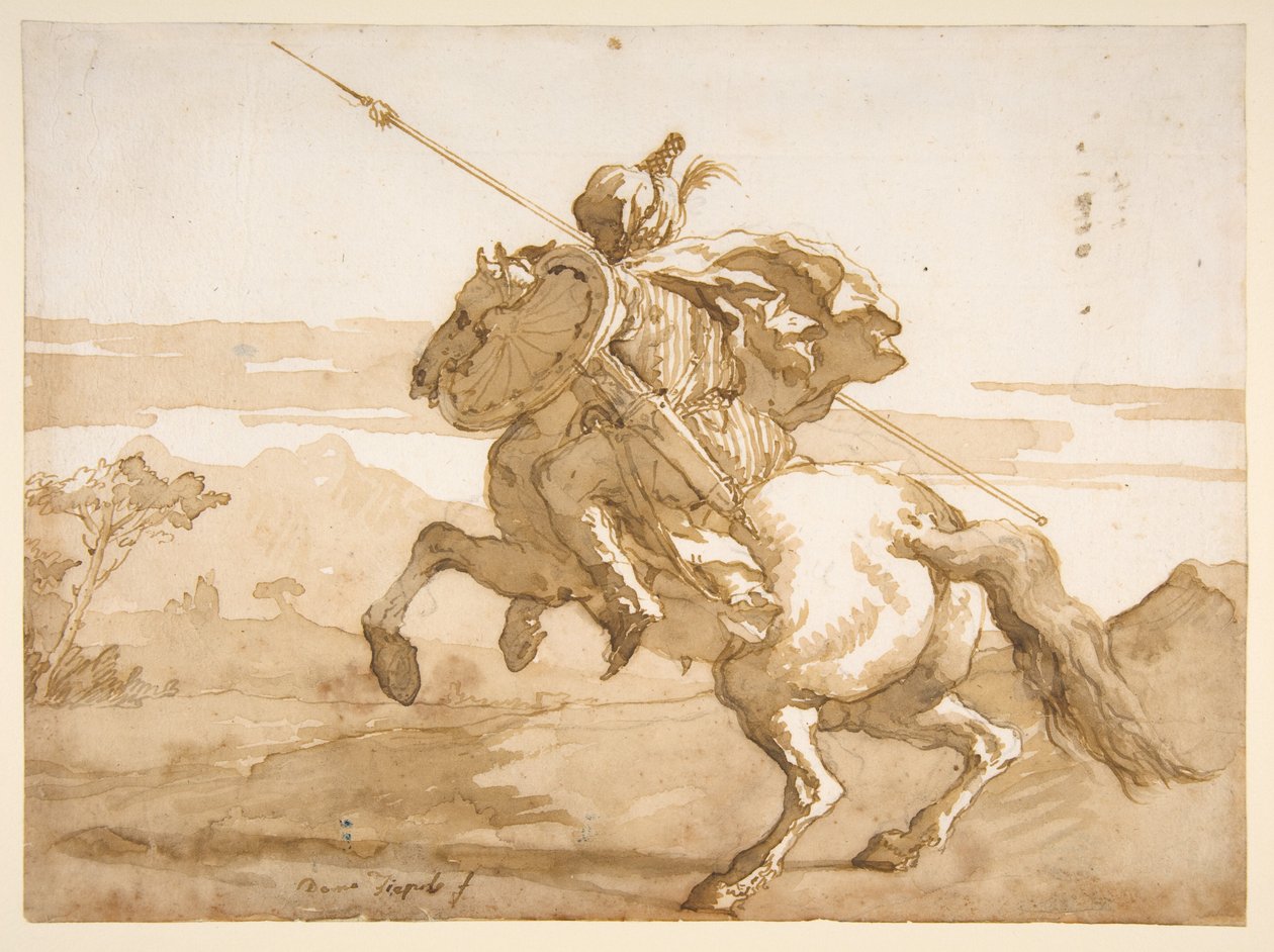 Ein orientalischer Reiter autorstwa Giovanni Domenico Tiepolo