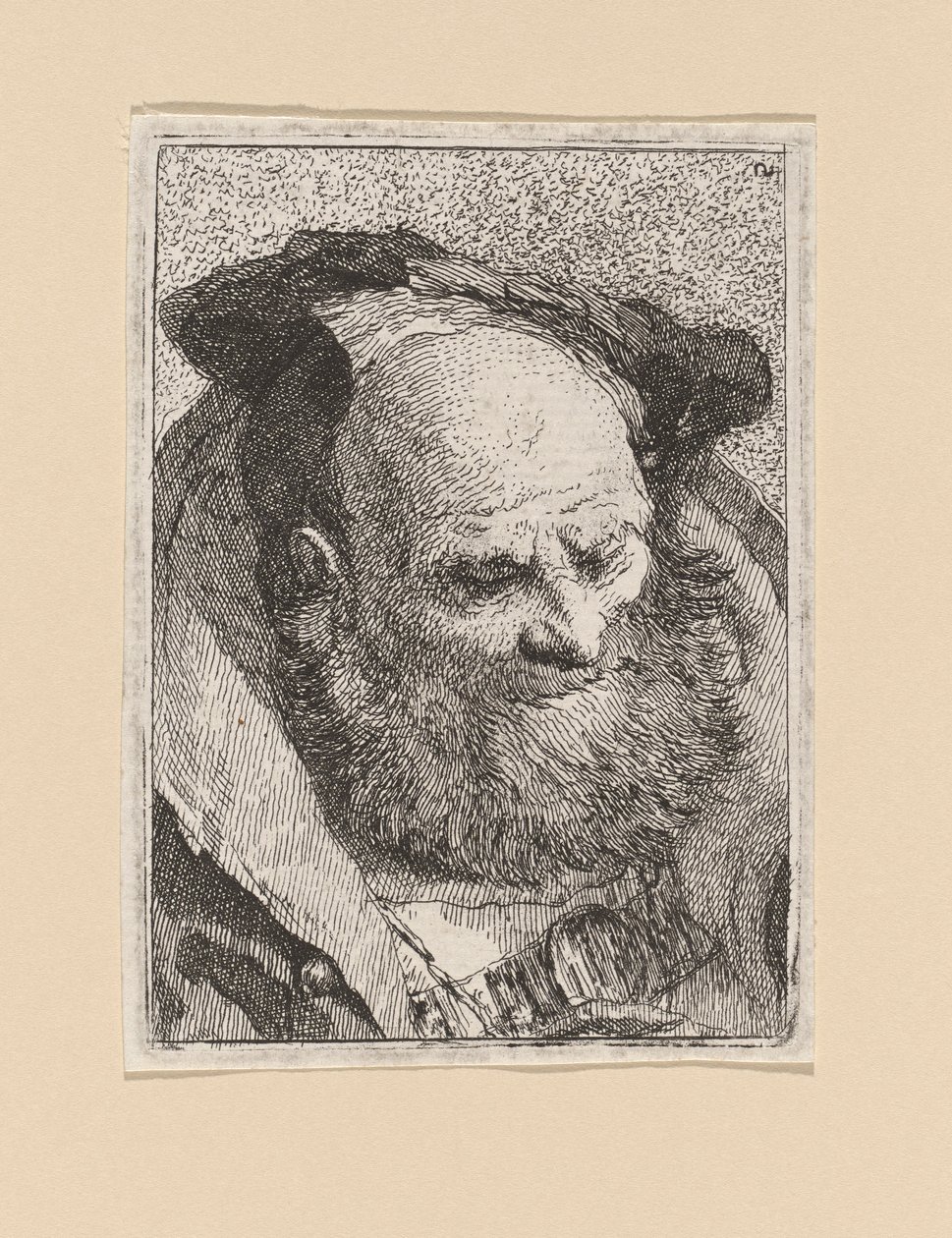 Brodaty starzec, z Raccolta di Teste (Kolekcja głów) autorstwa Giovanni Domenico Tiepolo