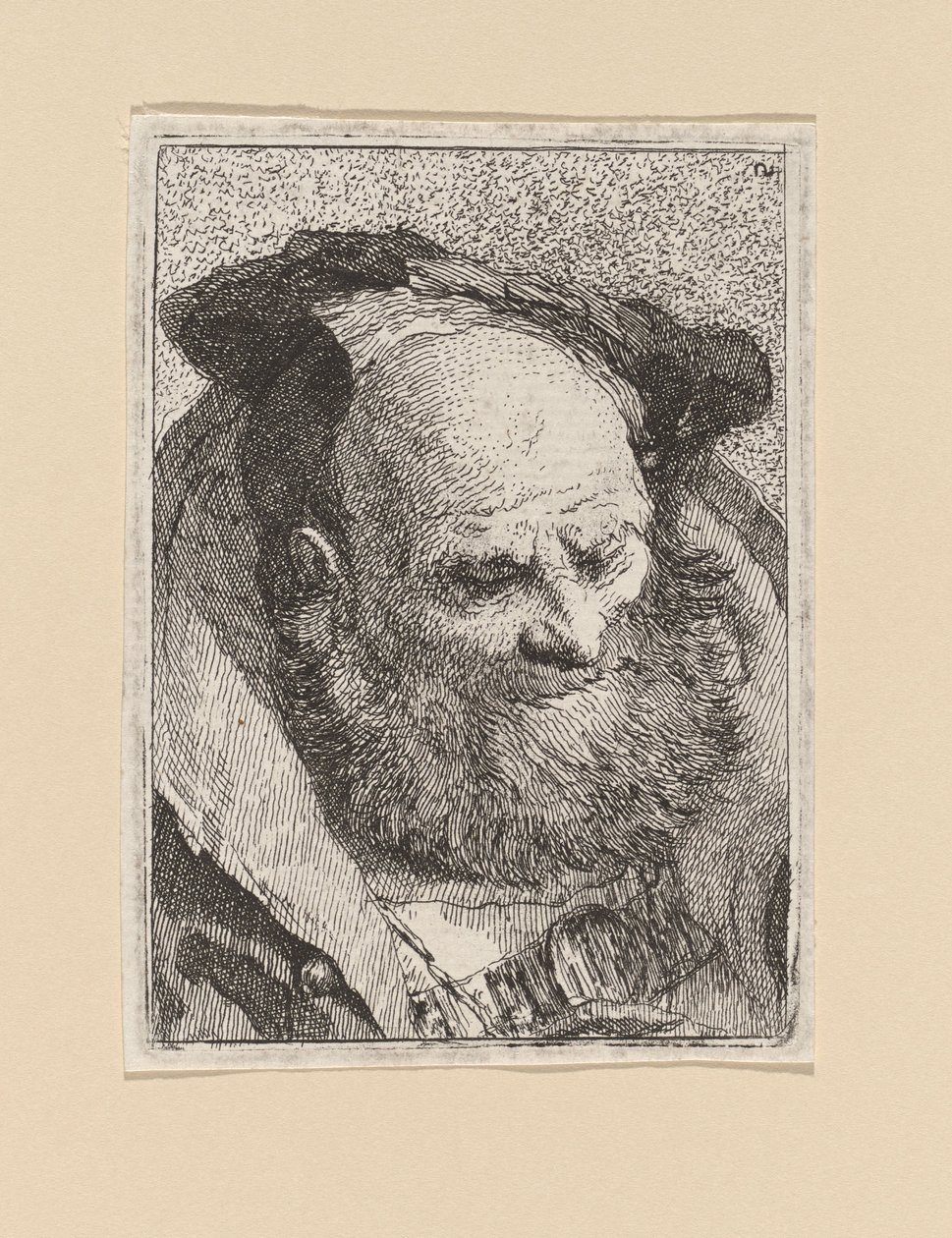 Brodaty starzec, z Raccolta di Teste (zbioru głów) autorstwa Giovanni Domenico Tiepolo