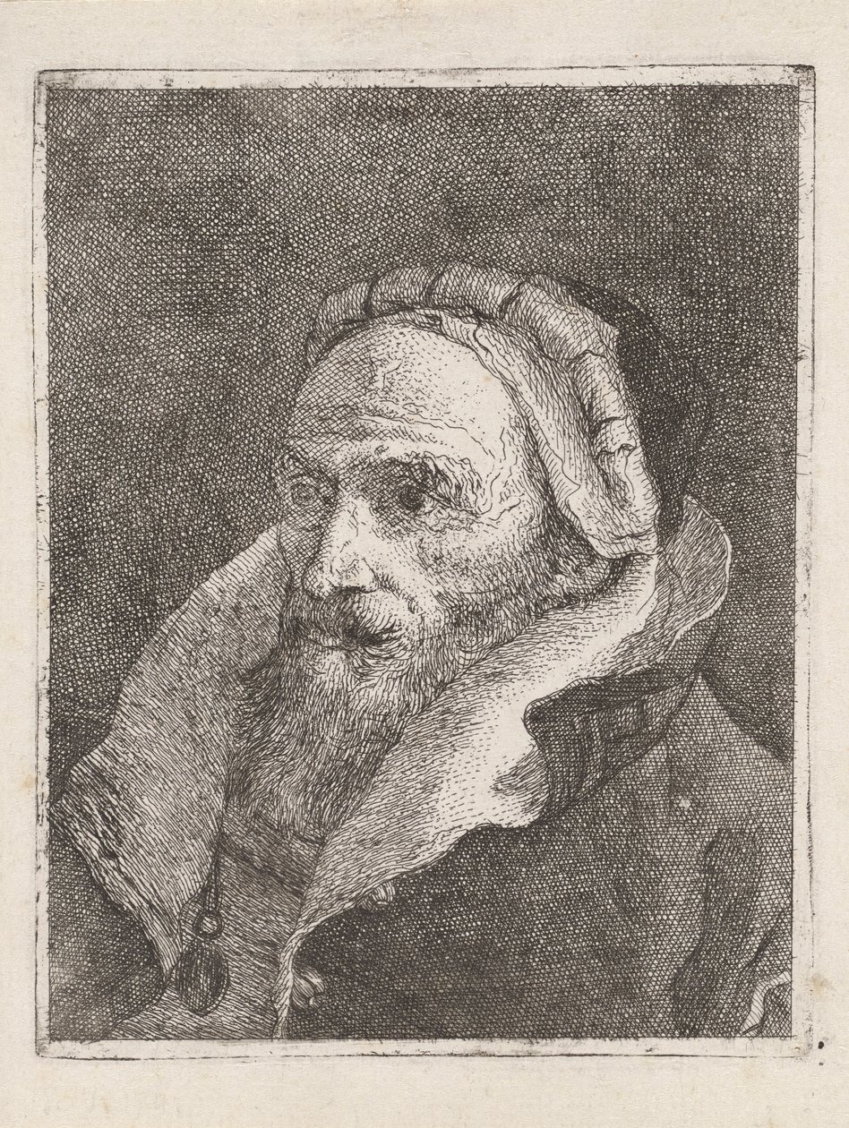 Brodaty starzec w czapce, z Raccolta di Teste (Kolekcja głów) autorstwa Giovanni Domenico Tiepolo