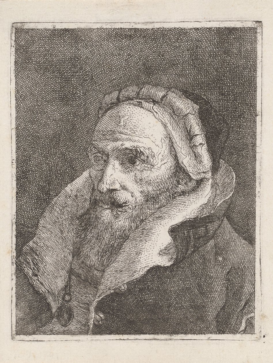 Brodaty starzec w czapce, z cyklu „Raccolta di Teste” („Kolekcja głów”) autorstwa Giovanni Domenico Tiepolo