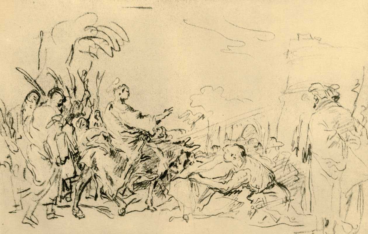 Wjazd Chrystusa do Jerozolimy, c1759, 1928 autorstwa Giovanni Domenico Tiepolo