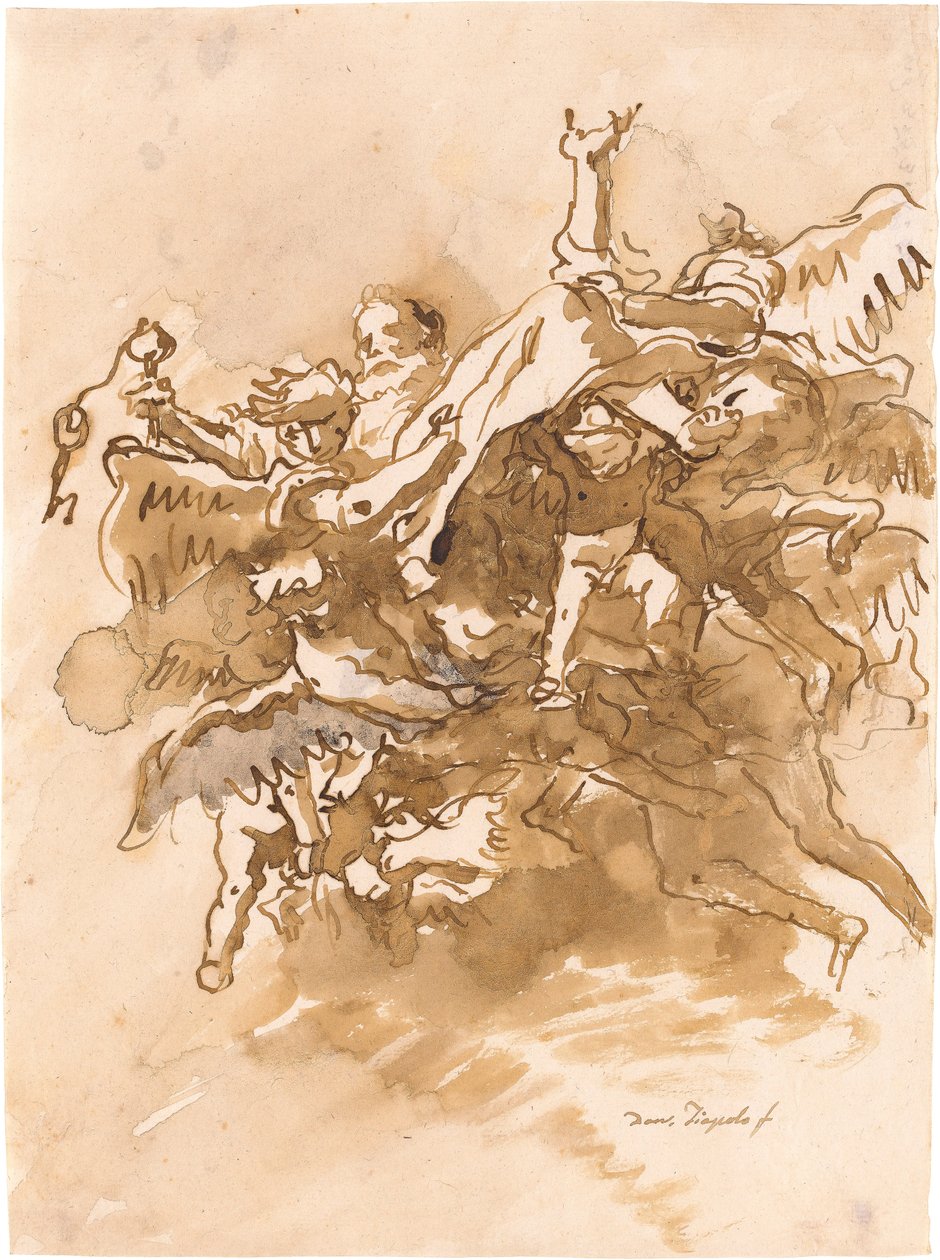 Der heilige Petrus von Engeln in den Himmel getragen autorstwa Giovanni Domenico Tiepolo