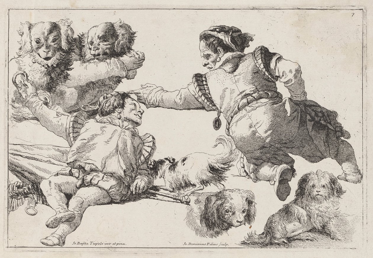 Krasnoludy i Psy autorstwa Giovanni Domenico Tiepolo