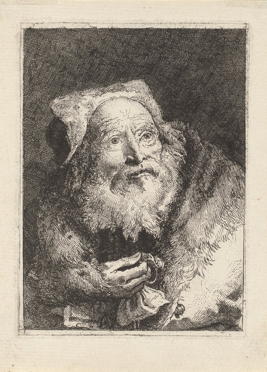 Starszy Pan z Bransoletą, z Raccolta di Teste (Kolekcja Głów) autorstwa Giovanni Domenico Tiepolo