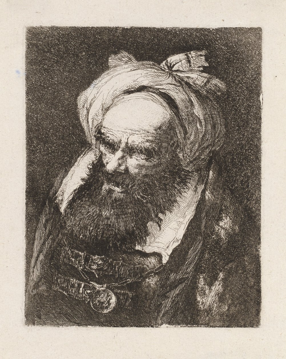 Starszy mężczyzna w turbanie, z Raccolta di Teste (Kolekcja głów) autorstwa Giovanni Domenico Tiepolo