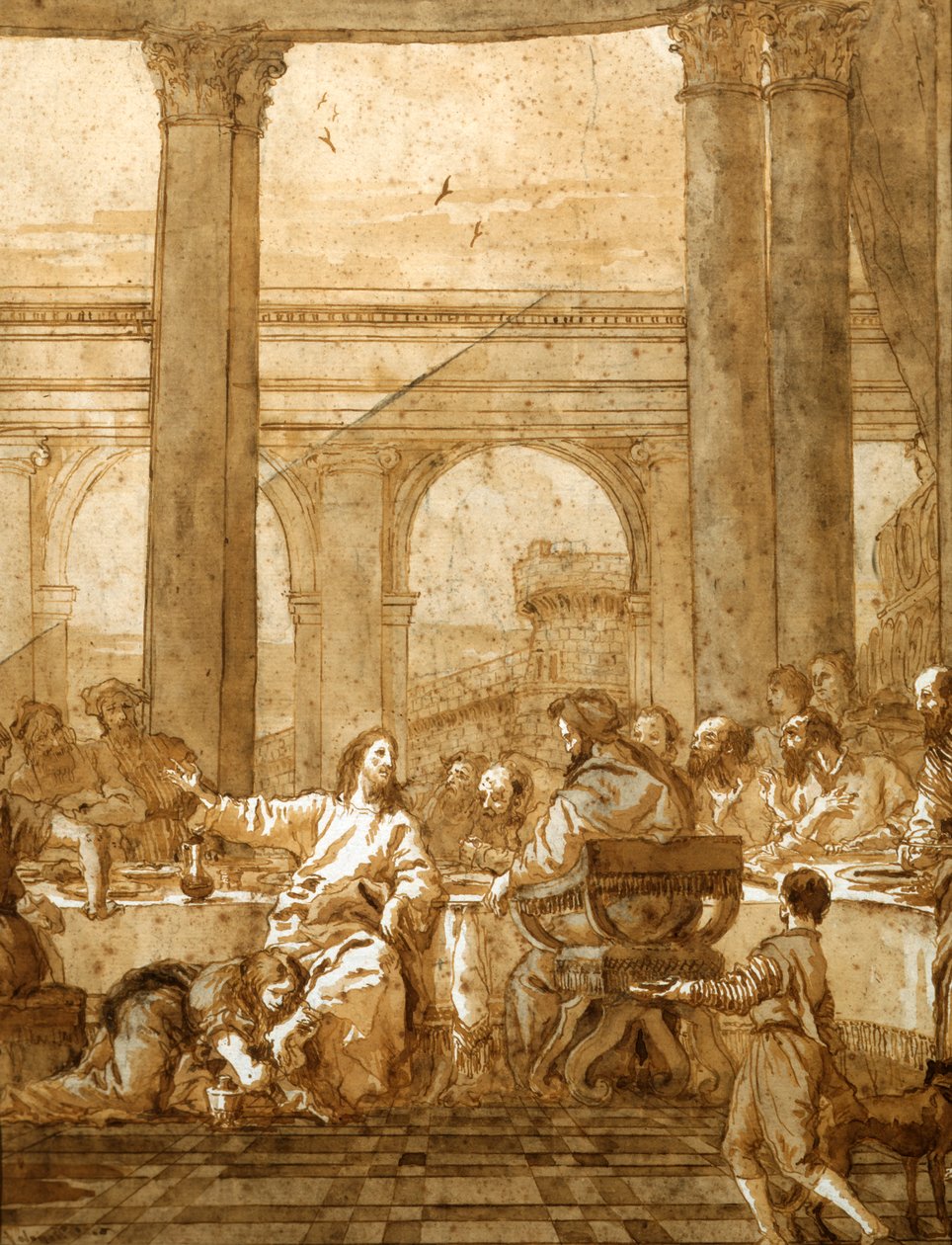 Uczta w Domu Szymona, XVIII w. XIX w. autorstwa Giovanni Domenico Tiepolo
