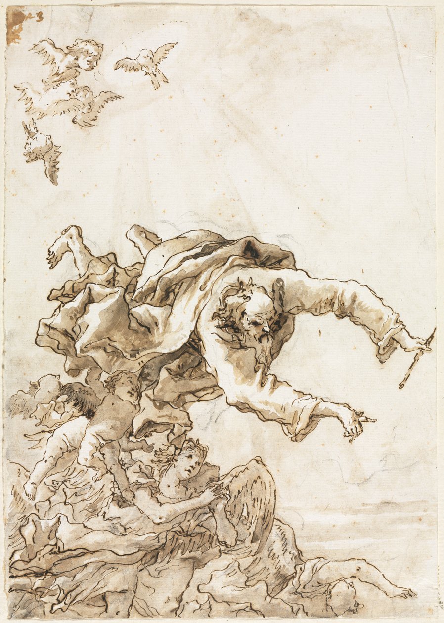 Bóg Ojciec z aniołami i cherubinami autorstwa Giovanni Domenico Tiepolo