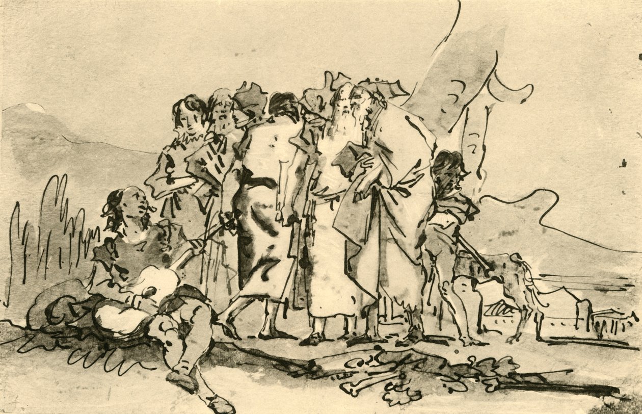 Grupa Starych i Młodych Mężczyzn, poł. XVIII w., 1928 r. autorstwa Giovanni Domenico Tiepolo