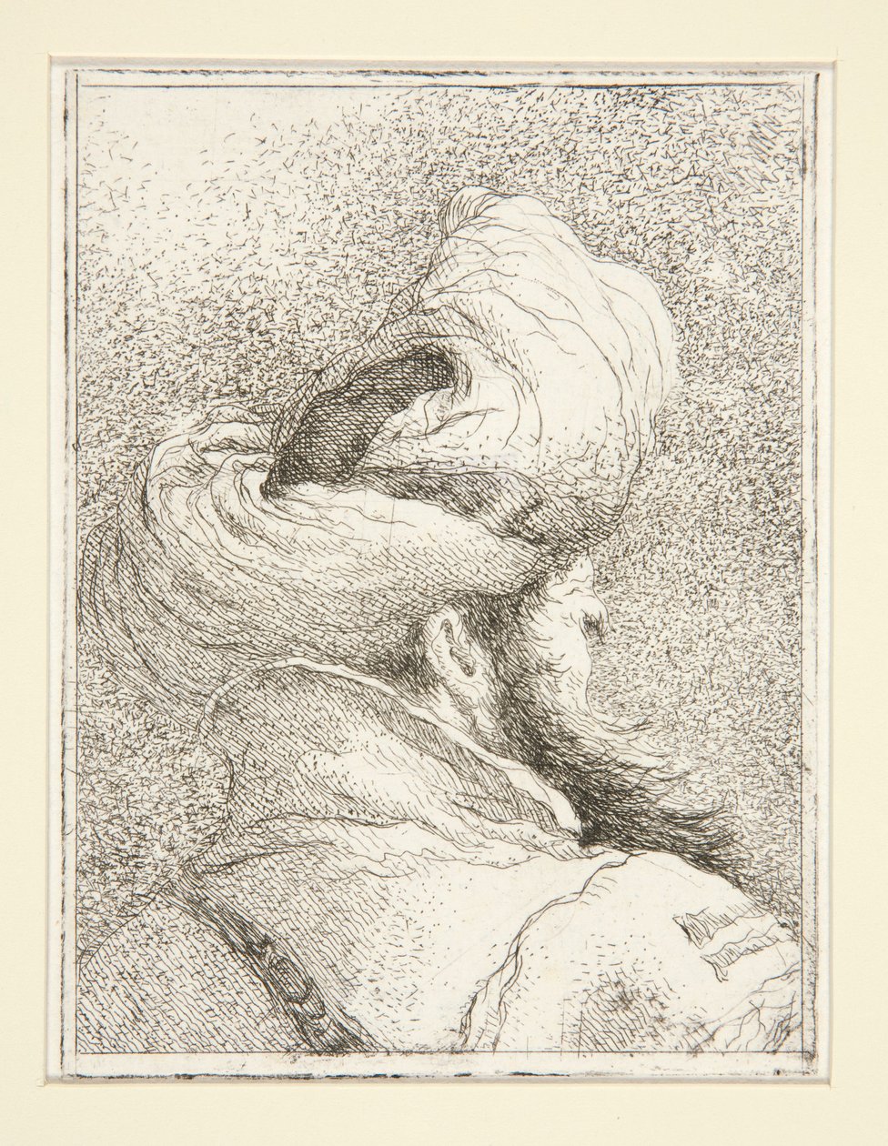 Głowa Turka, z serii Raccolta di Teste, Libro Secondo (Zbiór głów, księga druga) autorstwa Giovanni Domenico Tiepolo