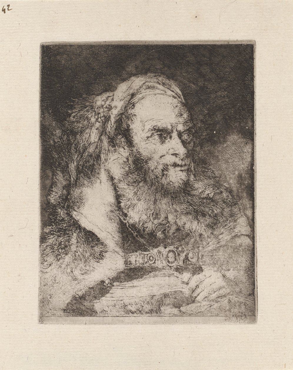 Głowa Orientu, Książka w ręku, z Raccolta di Teste (Zbiór głów) autorstwa Giovanni Domenico Tiepolo