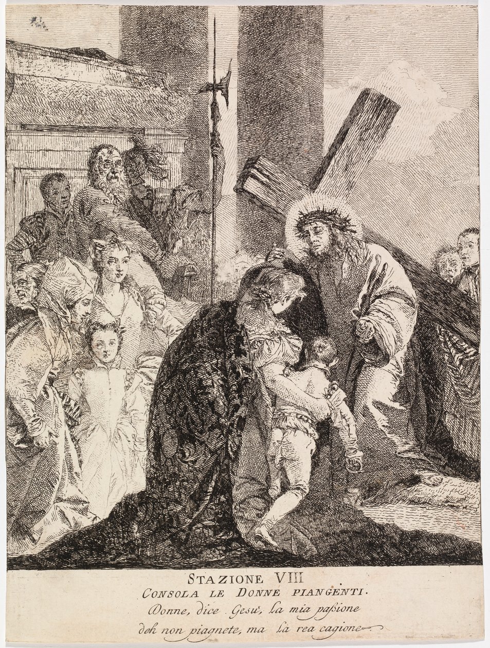 Jezus pociesza płaczące kobiety z Jerozolimy autorstwa Giovanni Domenico Tiepolo