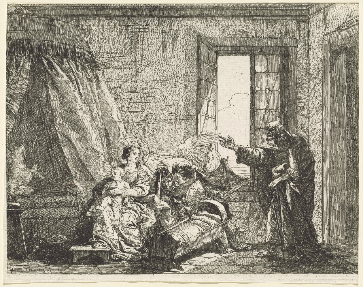 Józef przekazuje polecenie Maryi Bożej, aby uciekać autorstwa Giovanni Domenico Tiepolo