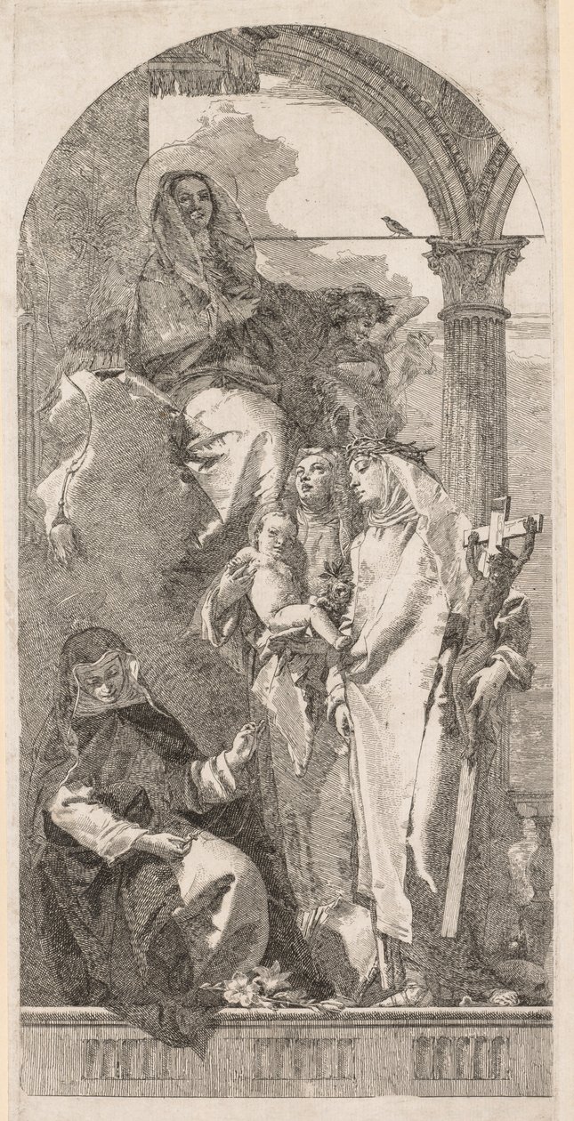 Madonna ze św. Agnieszką, Katarzyną i Rosą autorstwa Giovanni Domenico Tiepolo