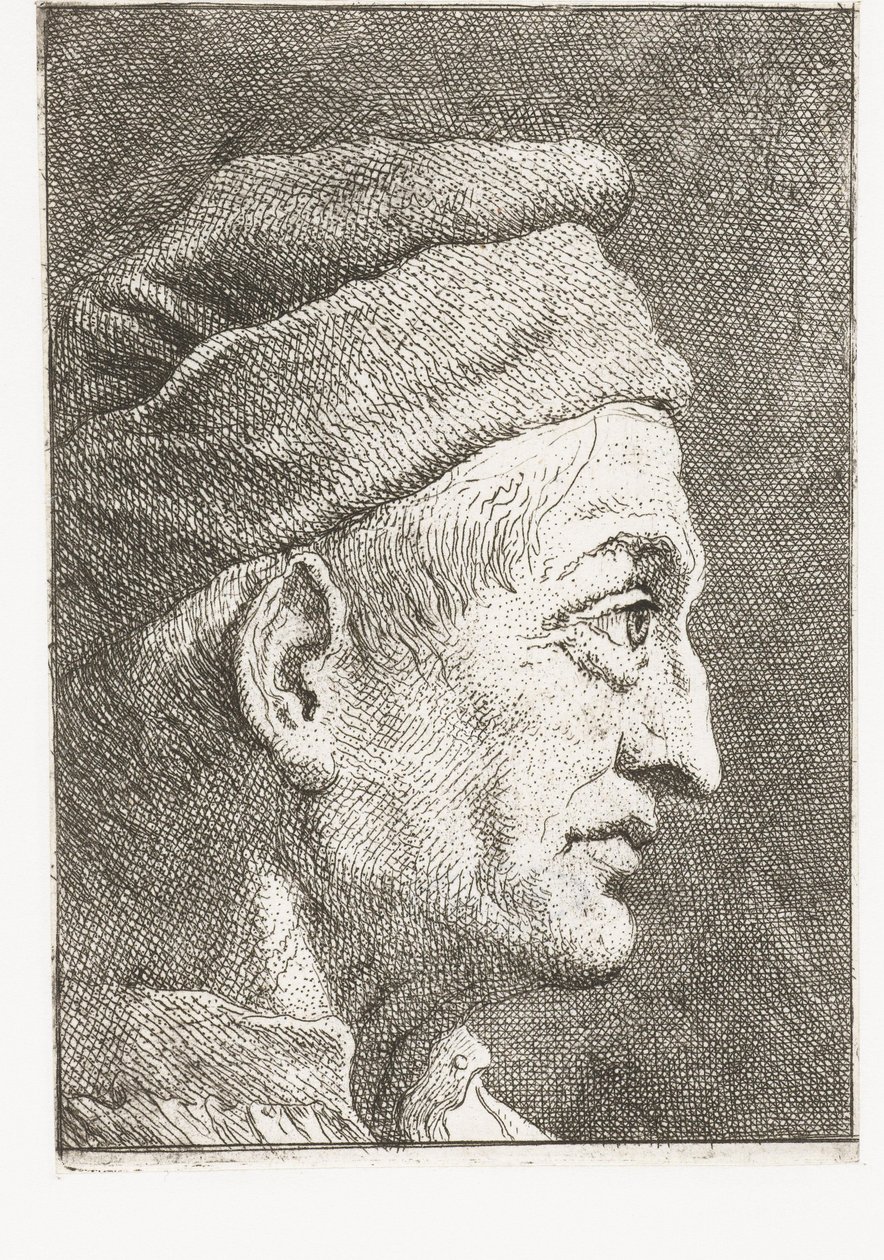 Mężczyzna w czapce autorstwa Giovanni Domenico Tiepolo