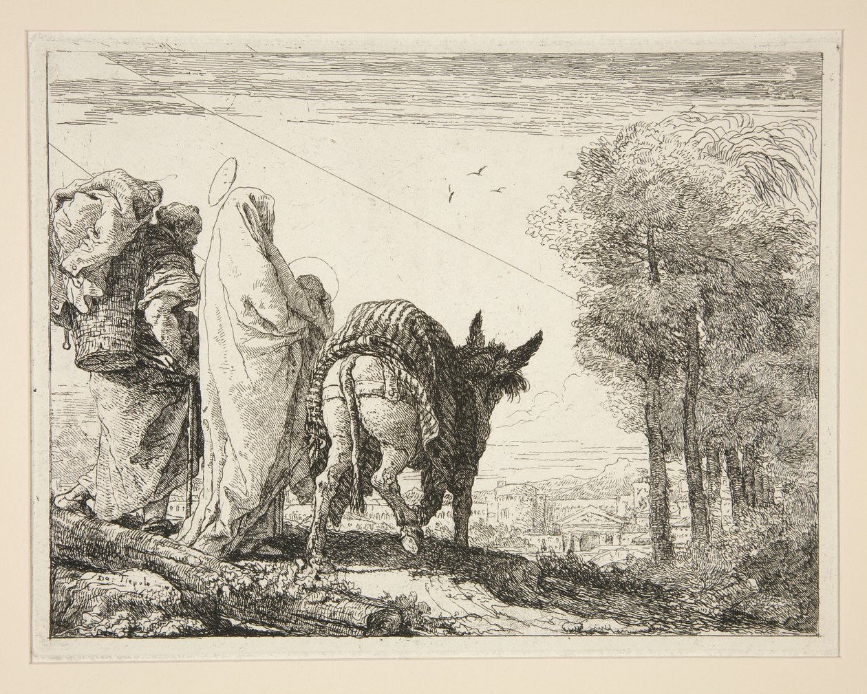 „Maryja trzymająca Dzieciątko na rękach”, z cyklu „Idee pittoresche sopra la fuga in Egitto” („Ucieczka do Egiptu”) autorstwa Giovanni Domenico Tiepolo