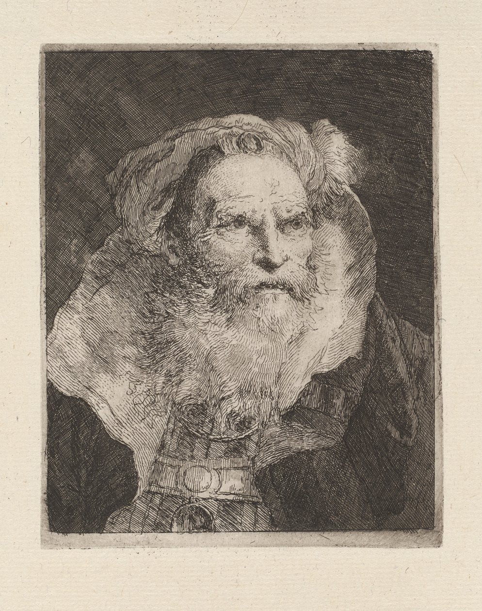 Stary człowiek medytujący, z Raccolta di Teste (Zbiór głów) autorstwa Giovanni Domenico Tiepolo