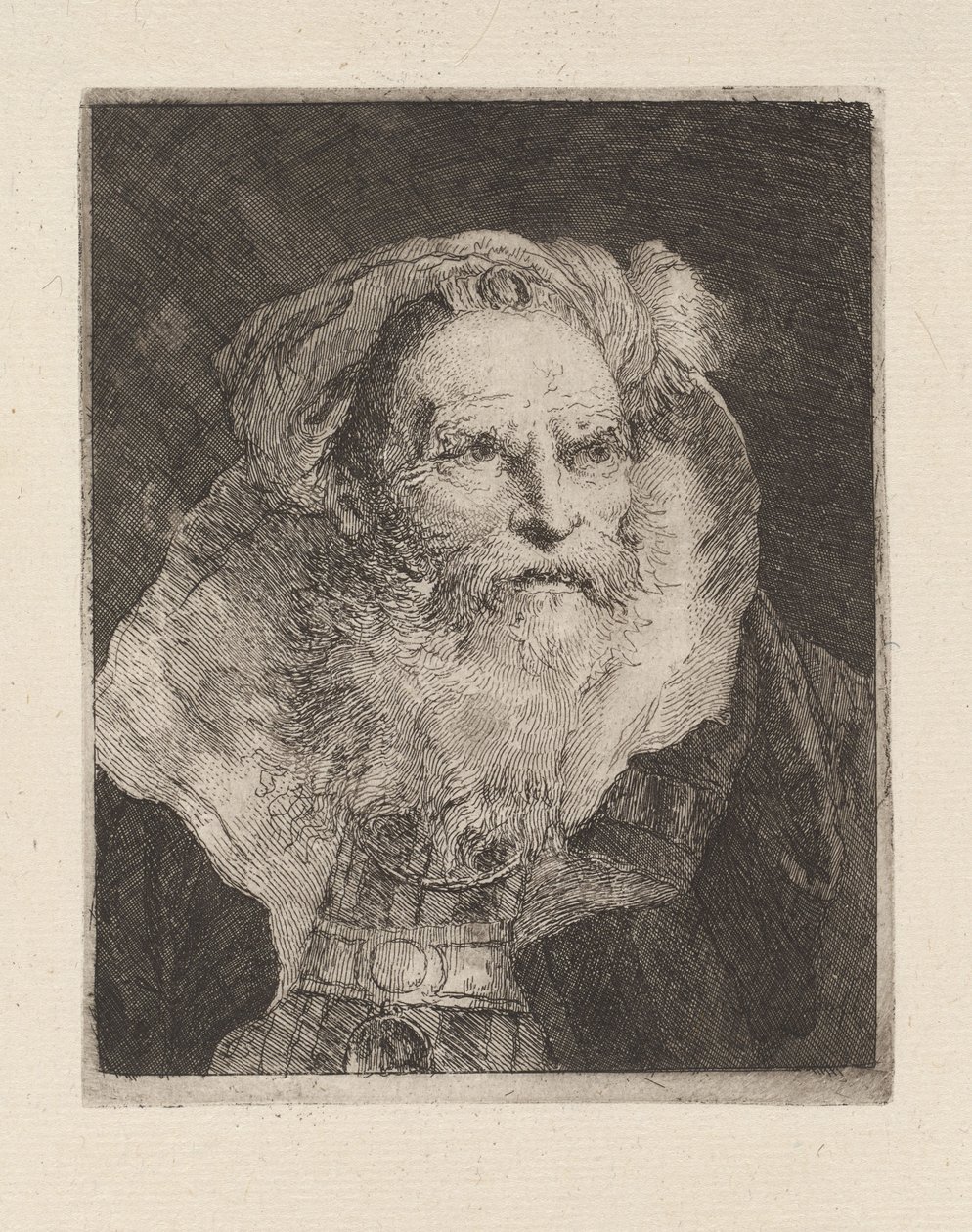 „Medytujący starzec” z cyklu „Raccolta di Teste” („Kolekcja głów”) autorstwa Giovanni Domenico Tiepolo