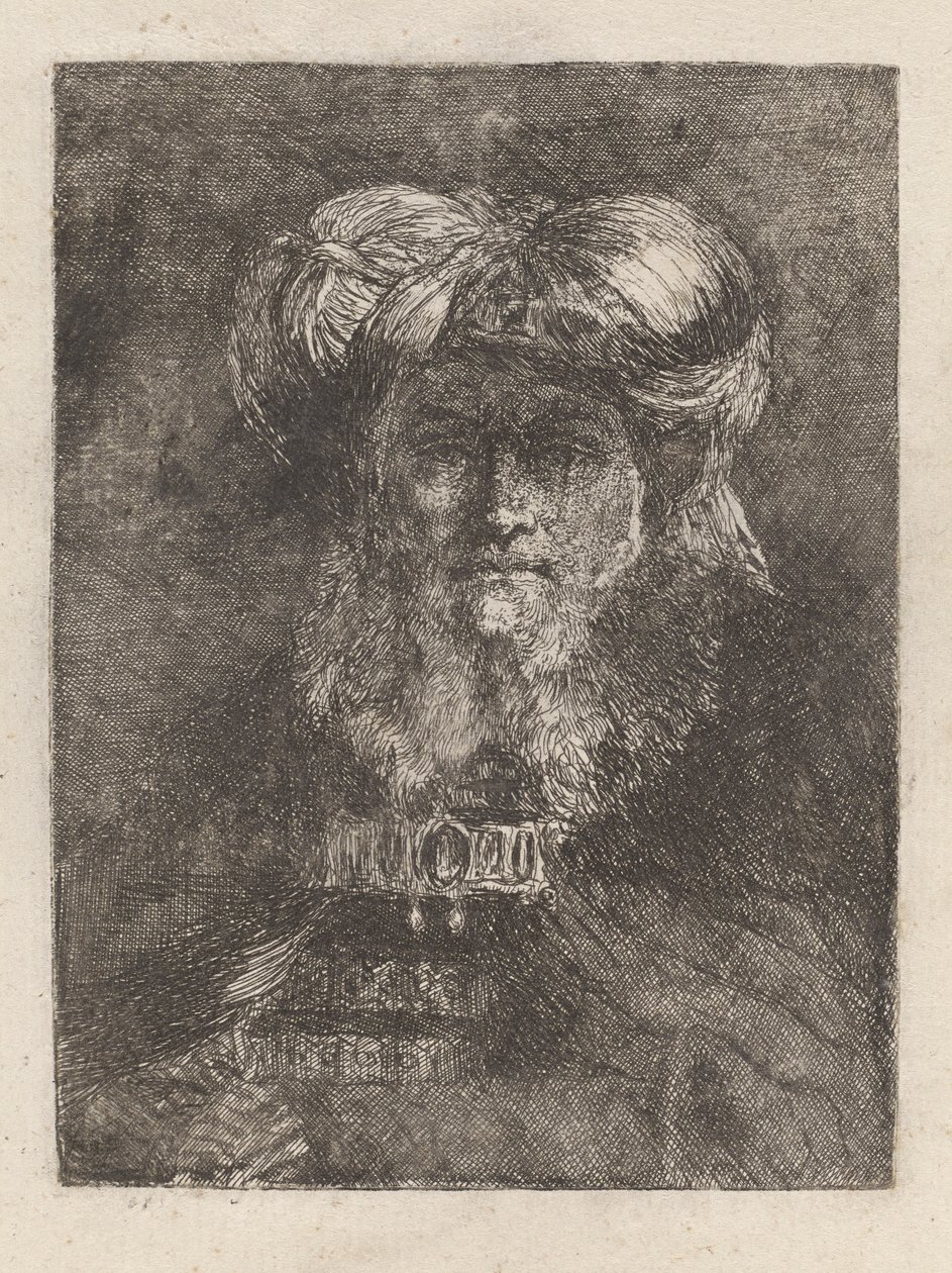 Stary człowiek w stylu Rembrandta, z Raccolta di Teste (Kolekcja głów) autorstwa Giovanni Domenico Tiepolo