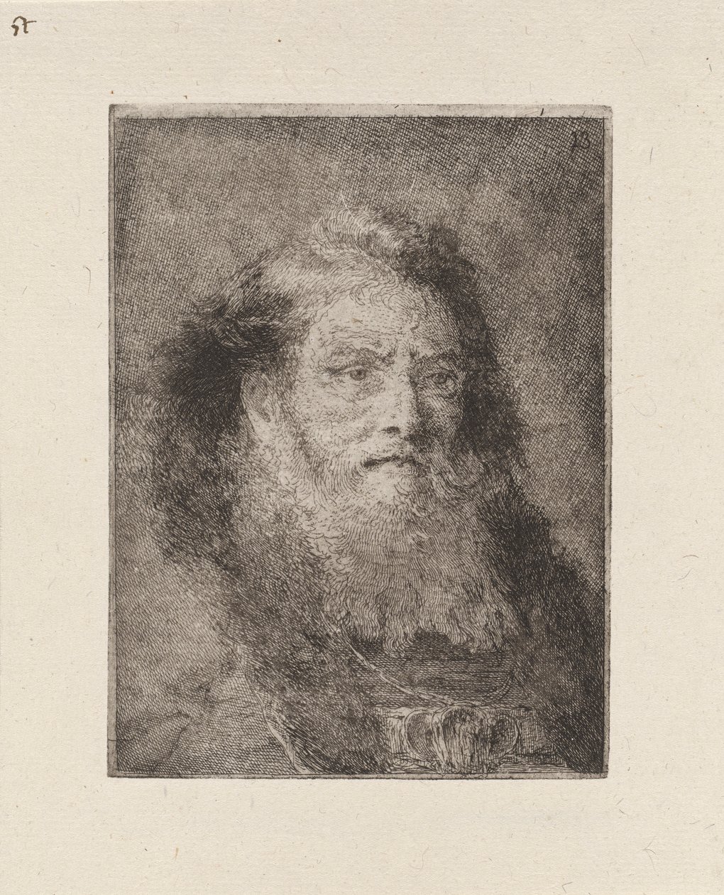 Stary człowiek z gołą głową, z Raccolta di Teste (Kolekcja głów) autorstwa Giovanni Domenico Tiepolo