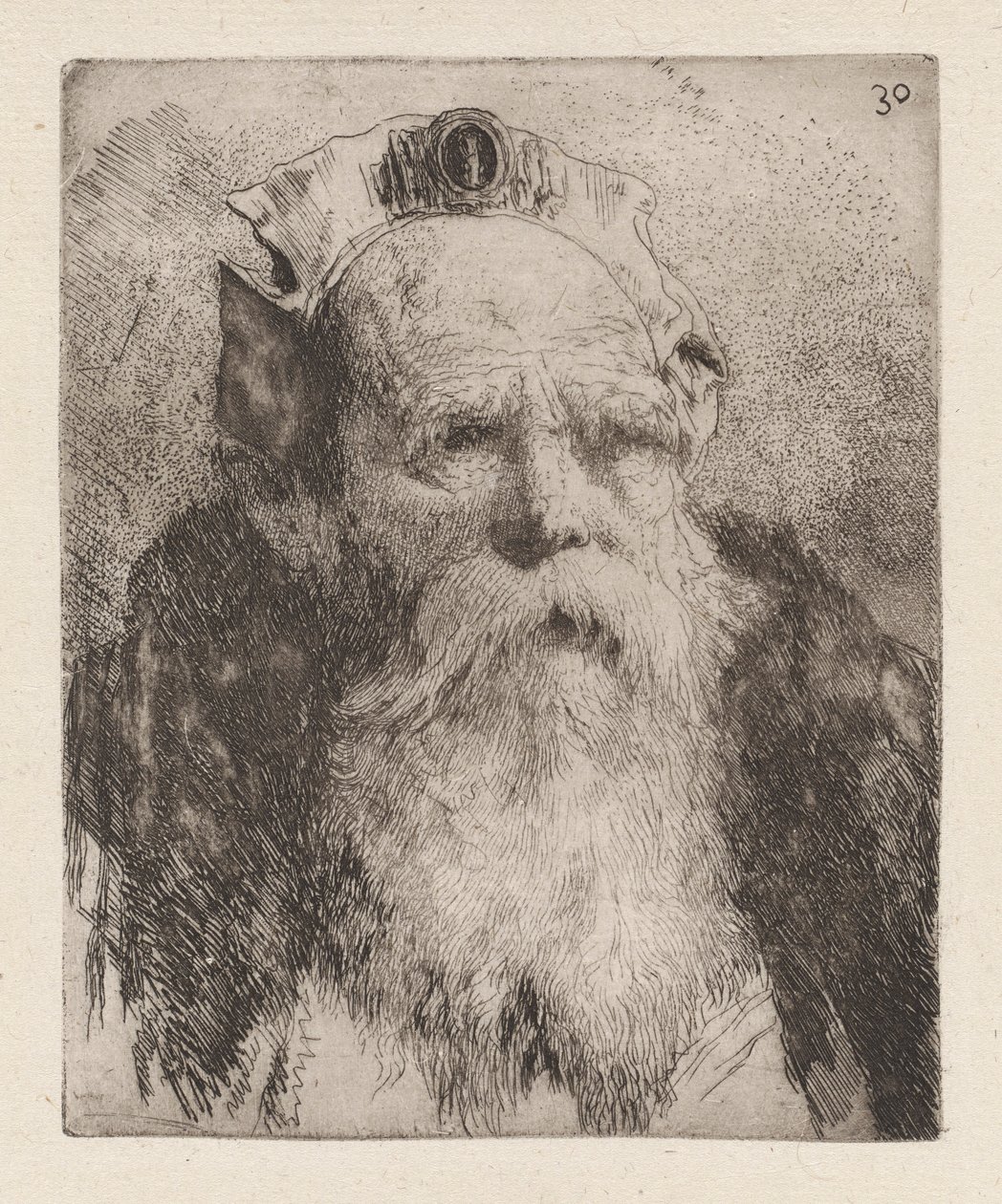 Stary człowiek z brodą, z Raccolta di Teste (Kolekcja głów) autorstwa Giovanni Domenico Tiepolo