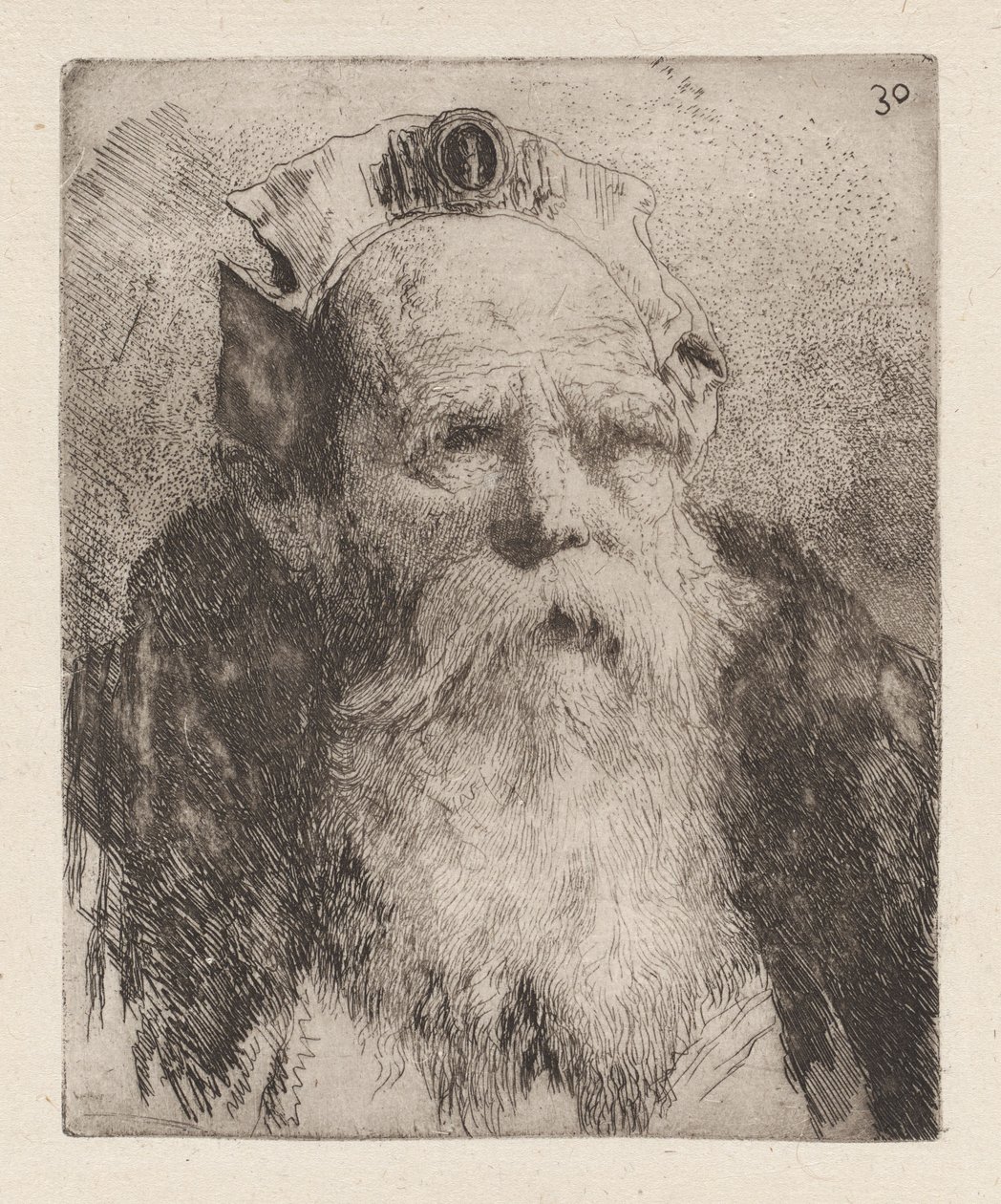 Stary mężczyzna z brodą, z Raccolta di Teste (Zbiór głów) autorstwa Giovanni Domenico Tiepolo