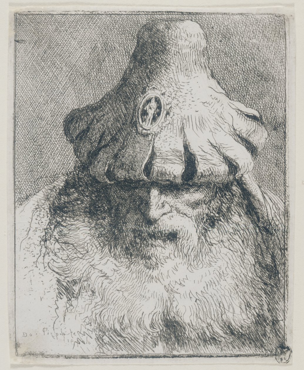 Starzec w stożkowym kapeluszu autorstwa Giovanni Domenico Tiepolo