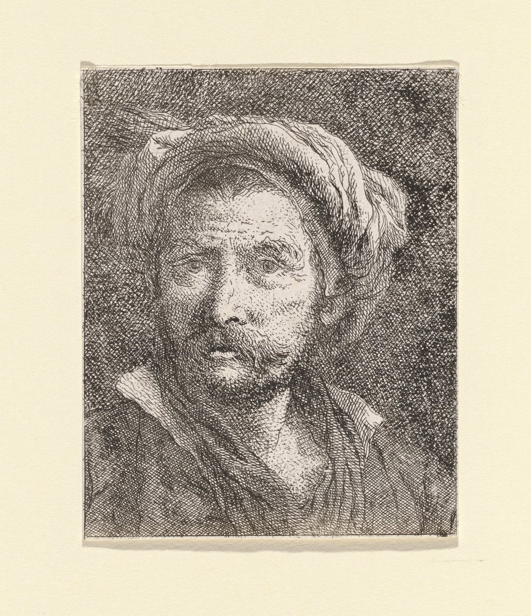 Stary człowiek w turbanie, z Raccolta di Teste (Kolekcja głów) autorstwa Giovanni Domenico Tiepolo