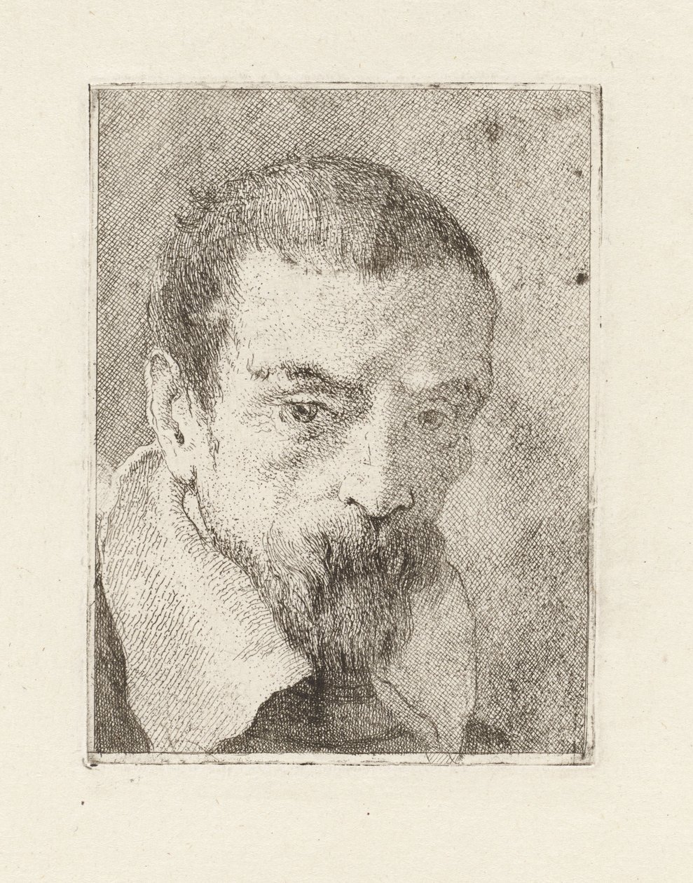 „Starzec z brodą i odkrytą głową”, z cyklu „Raccolta di Teste” („Kolekcja głów”) autorstwa Giovanni Domenico Tiepolo