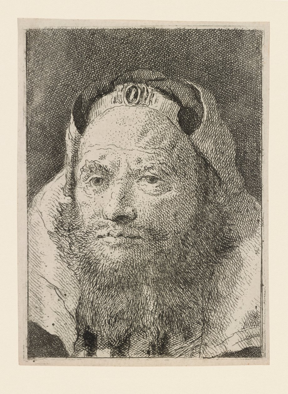 Stary człowiek z brodą, z Raccolta di Teste (Kolekcja głów) autorstwa Giovanni Domenico Tiepolo