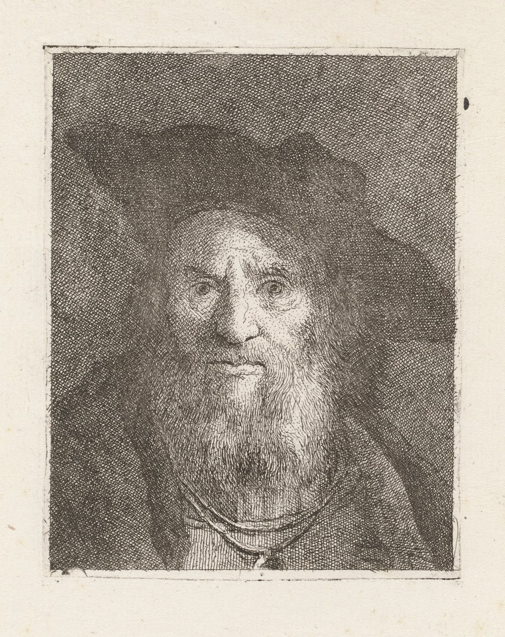 Stary człowiek w kapeluszu, z Raccolta di Teste (Kolekcja głów) autorstwa Giovanni Domenico Tiepolo