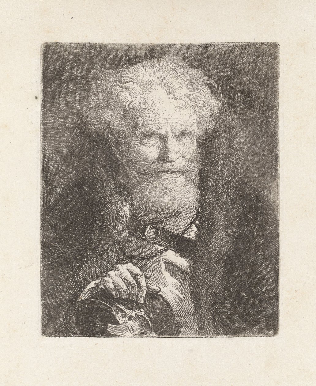Stary mężczyzna w hełmie, z Raccolta di Teste (Zbiór głów) autorstwa Giovanni Domenico Tiepolo