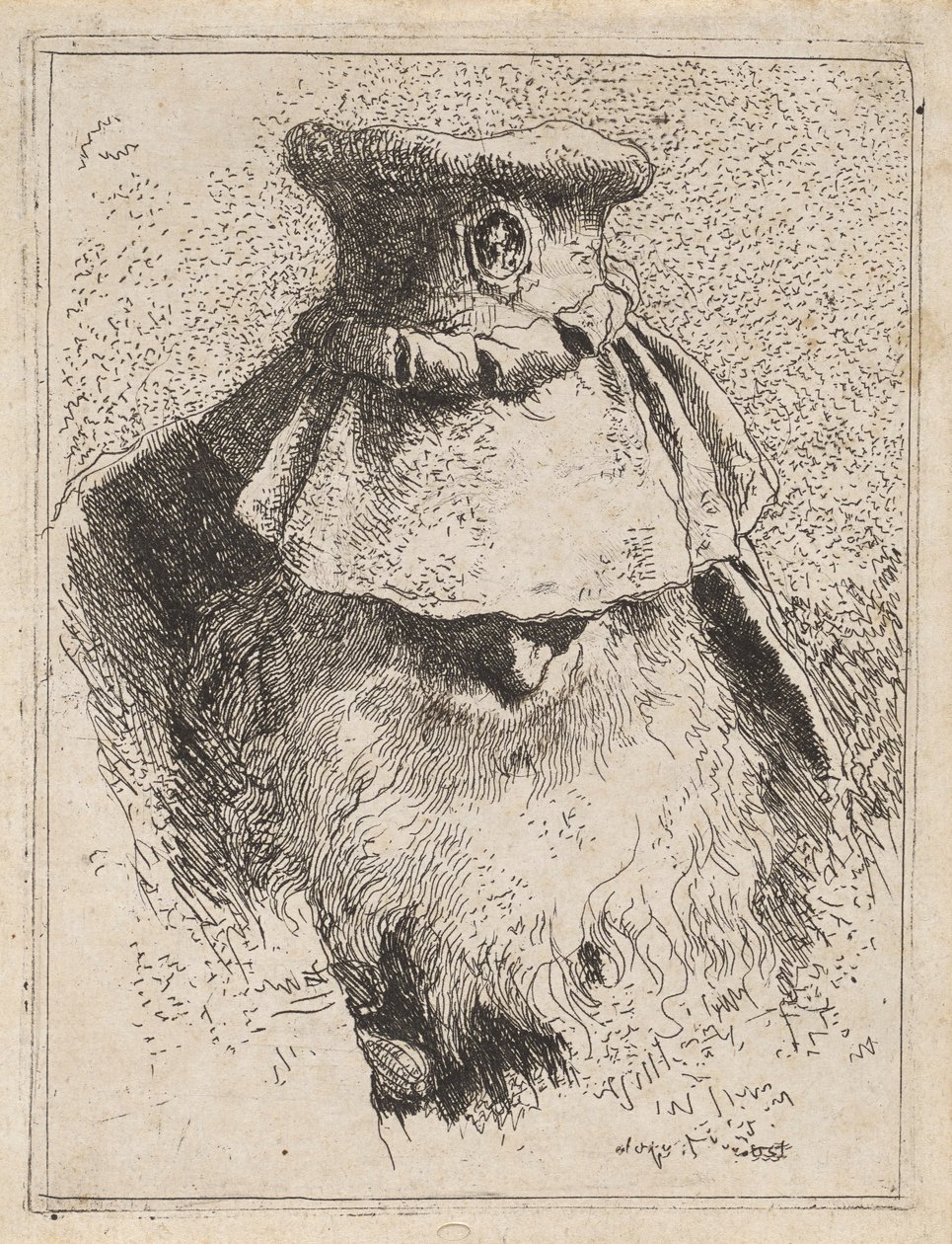 Stary człowiek w dużym kapeluszu, z Raccolta di Teste (Kolekcja głów) autorstwa Giovanni Domenico Tiepolo