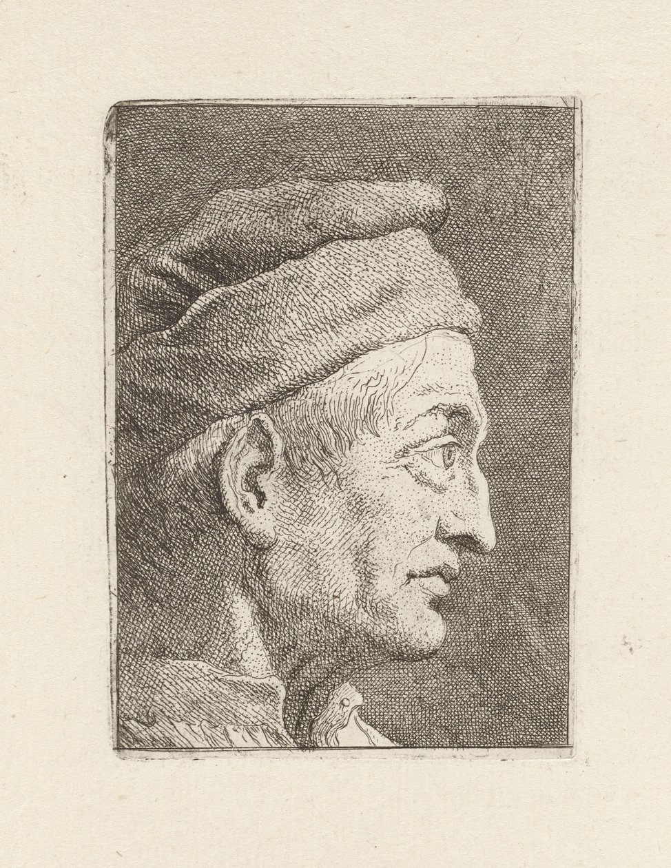 Profil starego mężczyzny, z Raccolta di Teste (Zbiór głów) autorstwa Giovanni Domenico Tiepolo