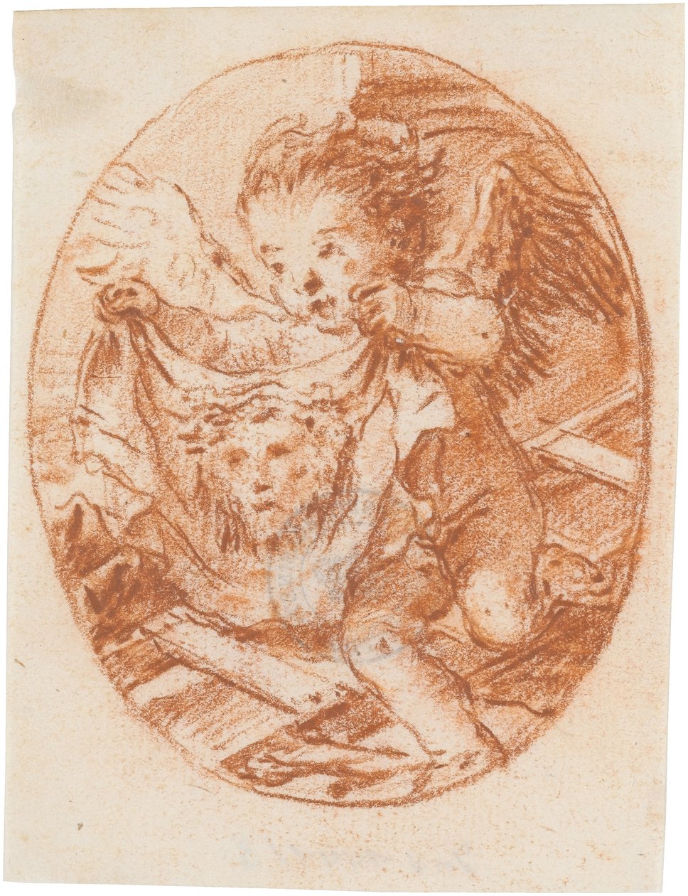 Putto mit Schweißtuch der Veronika und den Leidenswerkzeugen autorstwa Giovanni Domenico Tiepolo