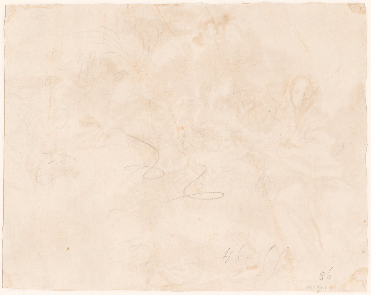 Szkic do ucieczki do Egiptu [verso] autorstwa Giovanni Domenico Tiepolo