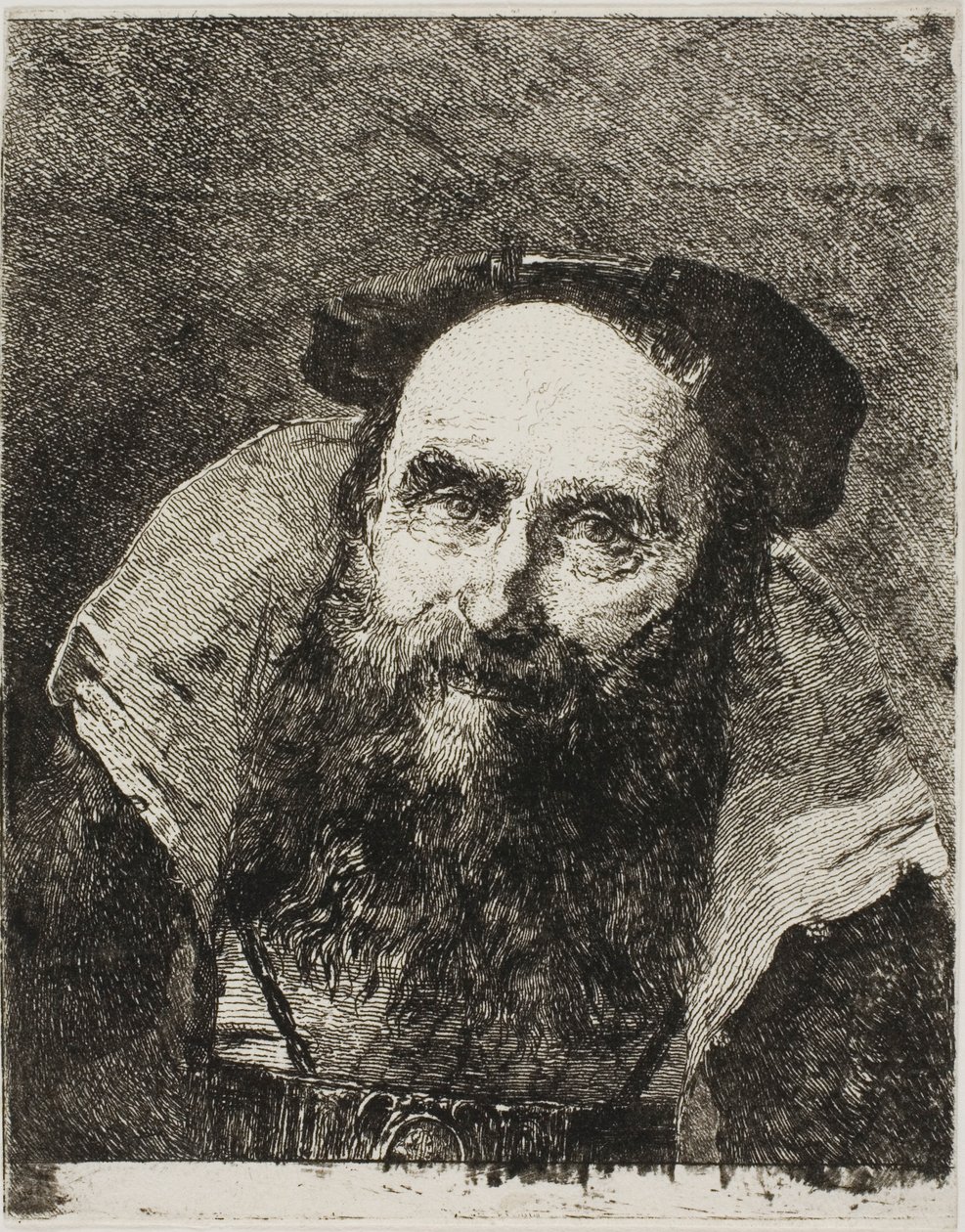 Uśmiechnięty staruszek autorstwa Giovanni Domenico Tiepolo