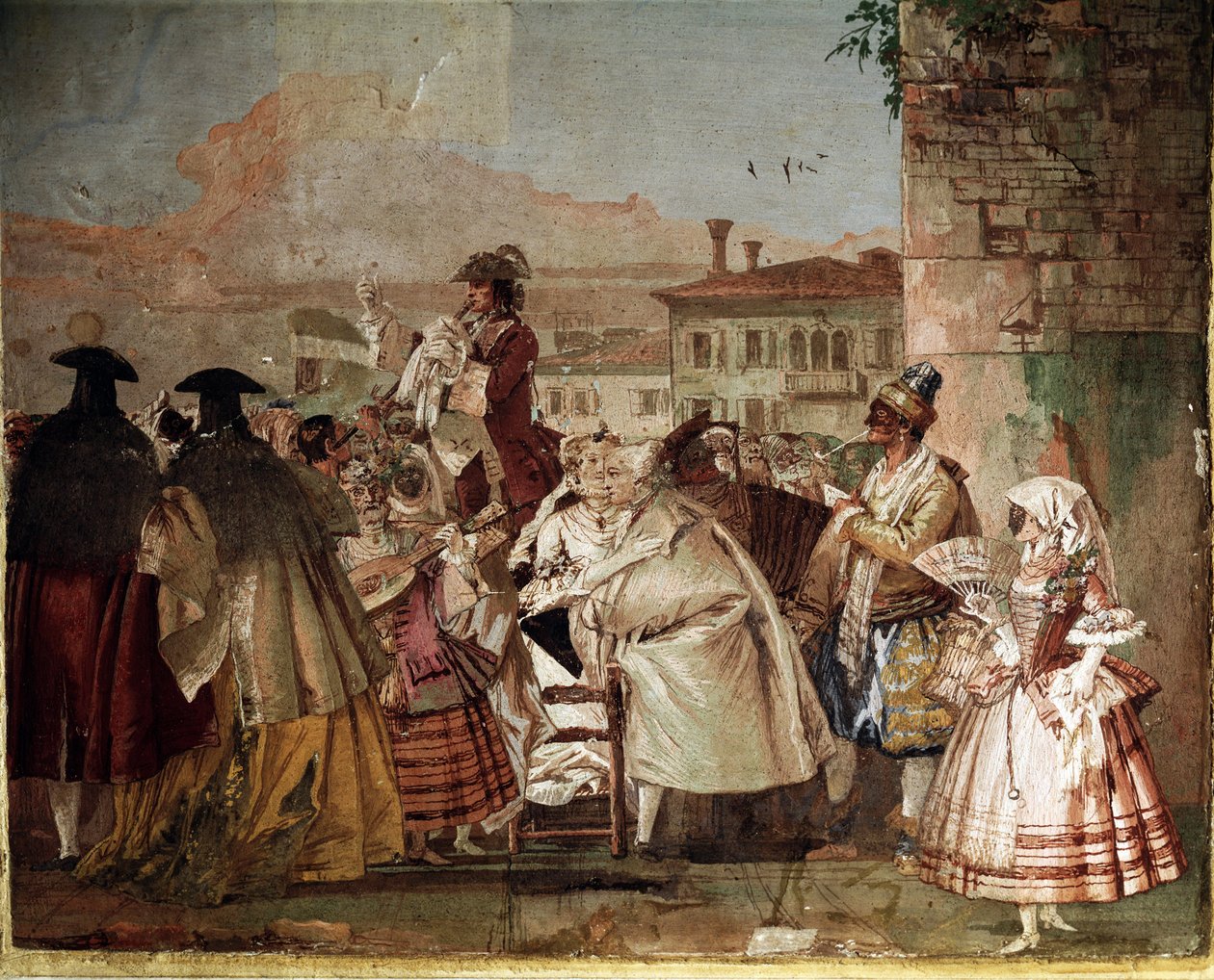Szarlatan (fresk w sali karnawałowej) autorstwa Giovanni Domenico Tiepolo