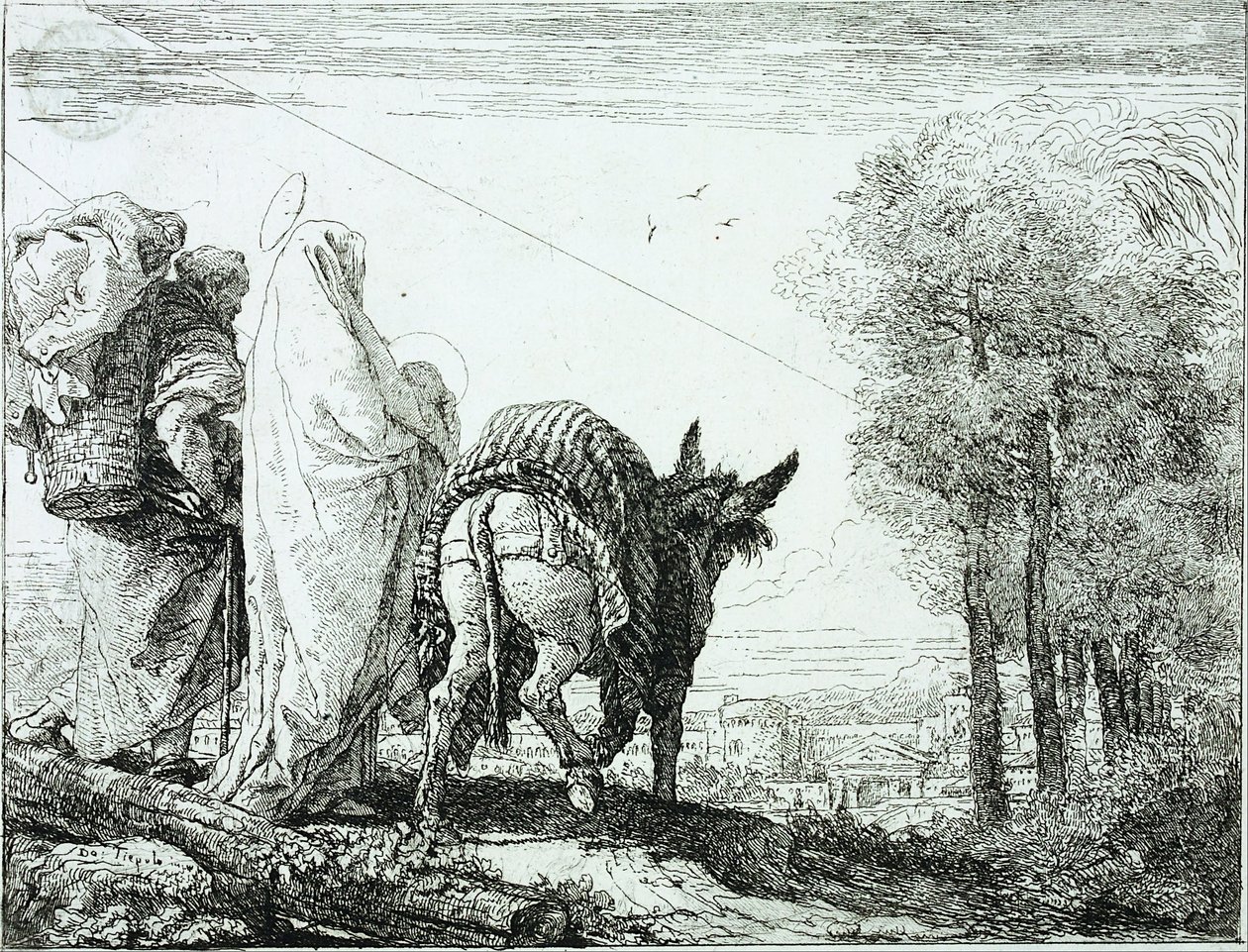 Ucieczka do Egiptu autorstwa Giovanni Domenico Tiepolo