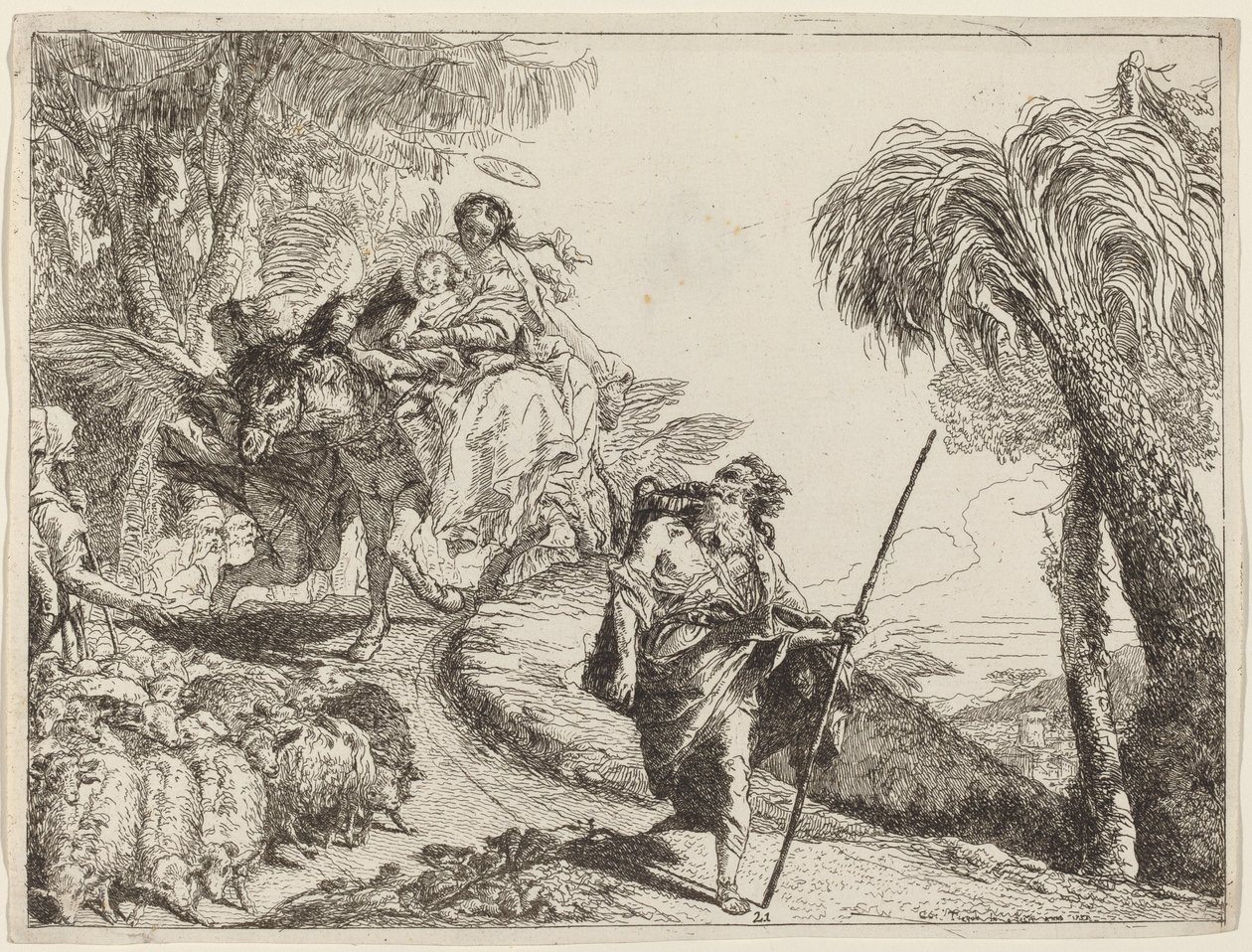 Lot z Józefem na pierwszym planie autorstwa Giovanni Domenico Tiepolo