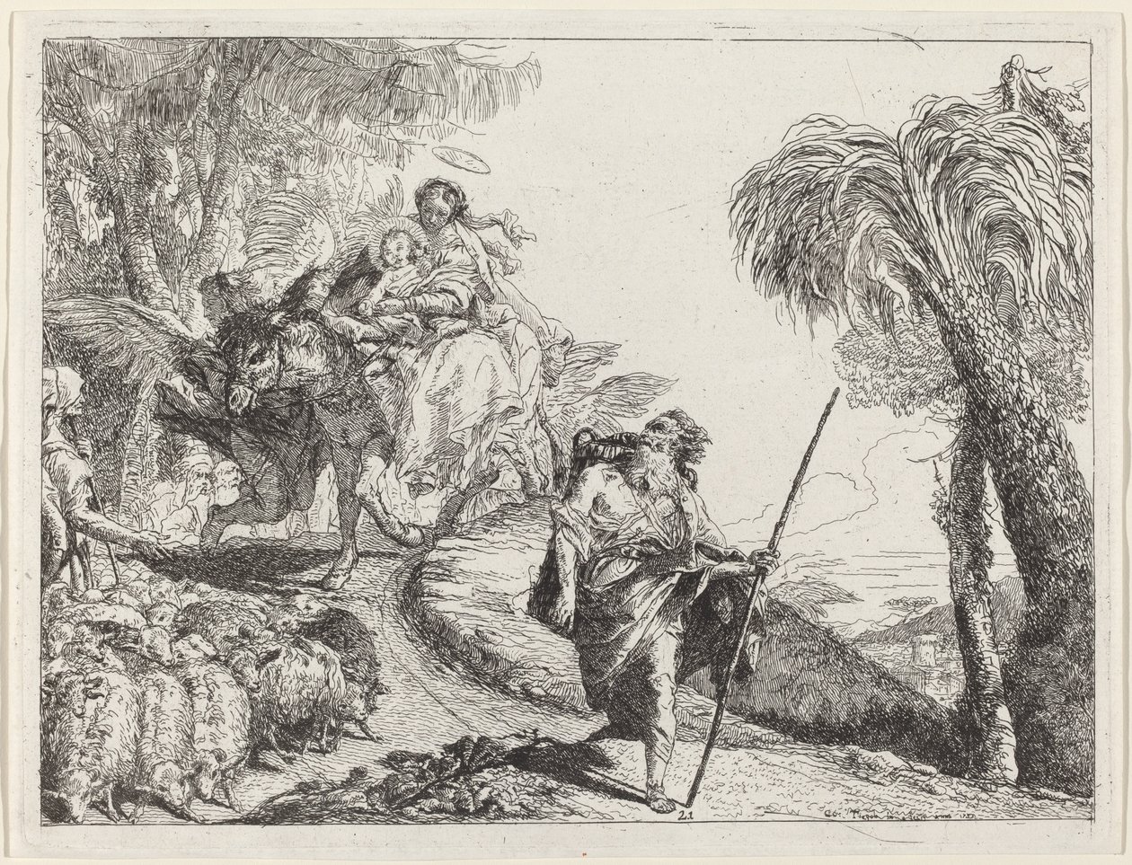 Lot z Józefem na pierwszym planie autorstwa Giovanni Domenico Tiepolo