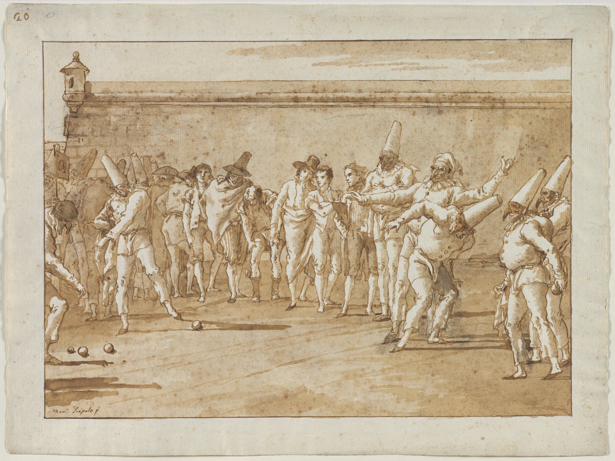 Gra w kręgle autorstwa Giovanni Domenico Tiepolo