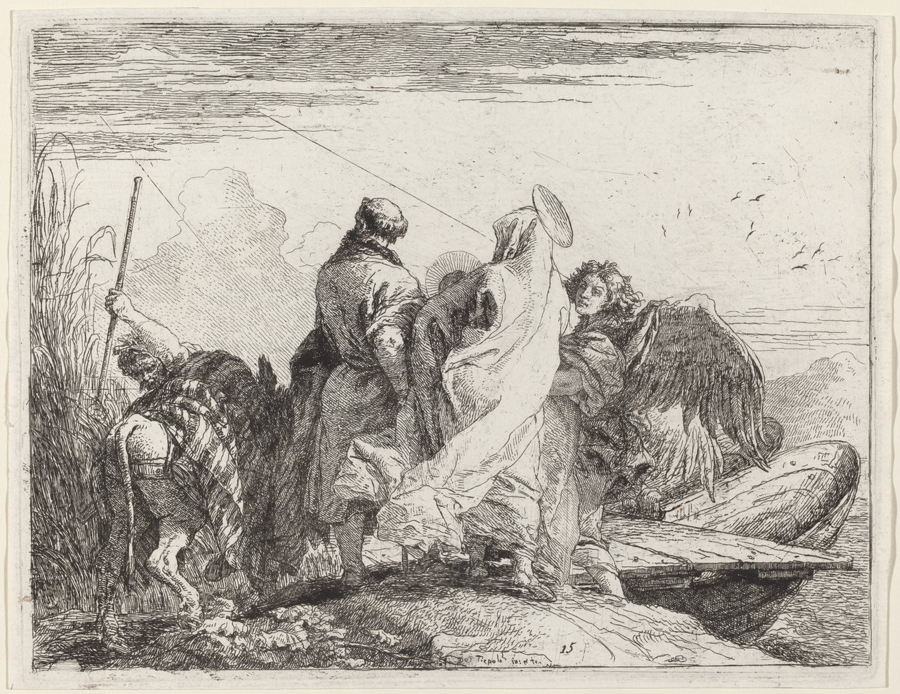 Święta Rodzina szykuje się do wyruszenia autorstwa Giovanni Domenico Tiepolo