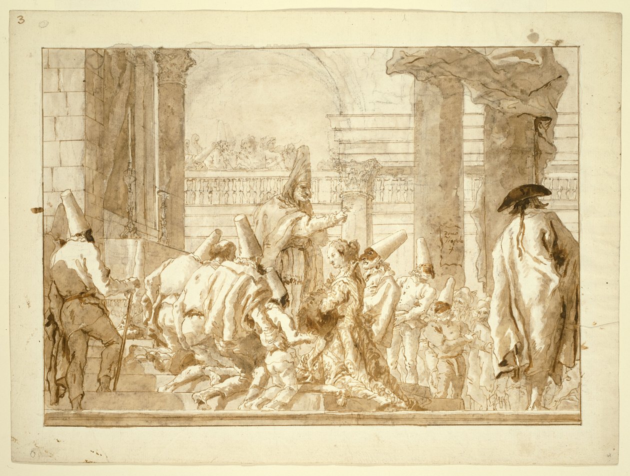 Małżeństwo ojca Punchinello autorstwa Giovanni Domenico Tiepolo