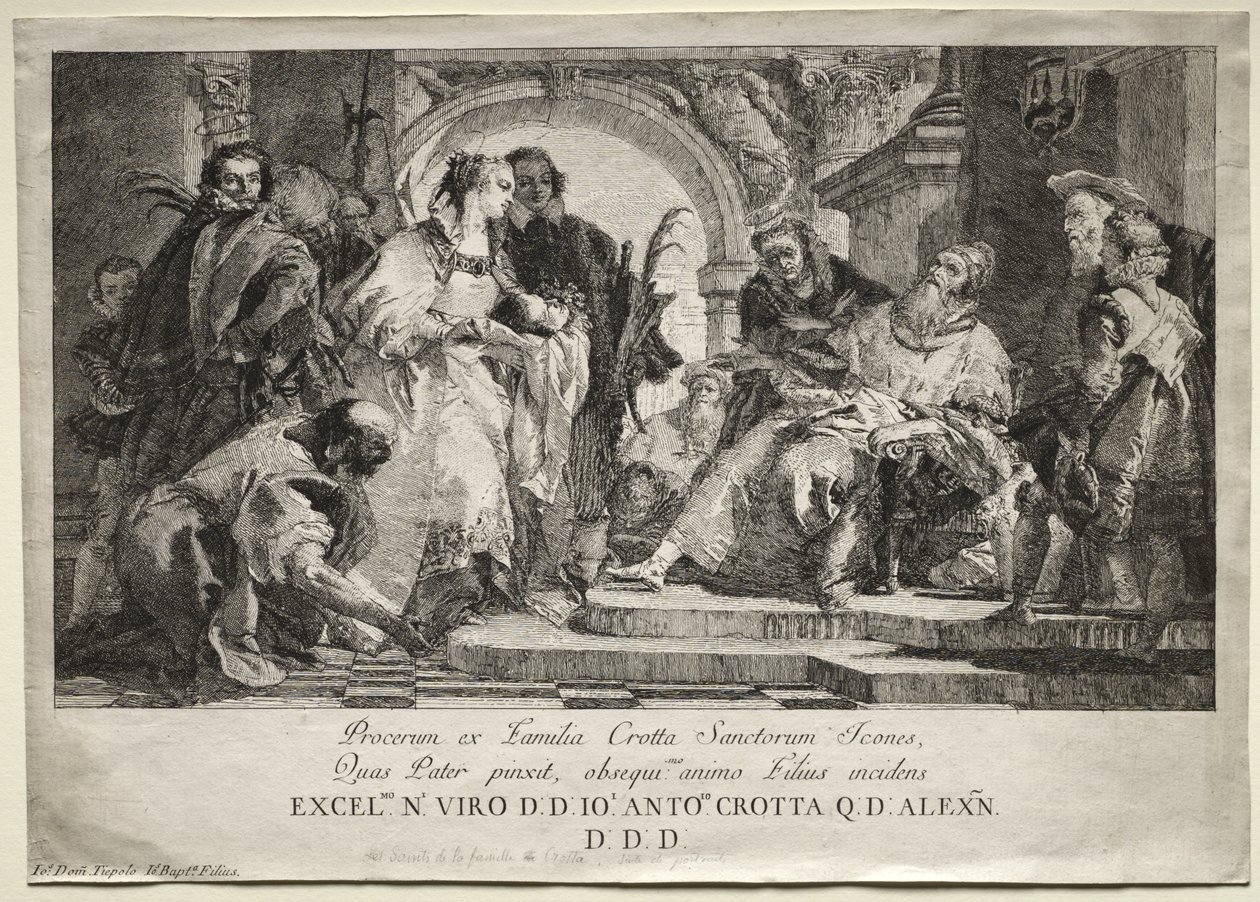 Święci z rodziny Crotta autorstwa Giovanni Domenico Tiepolo