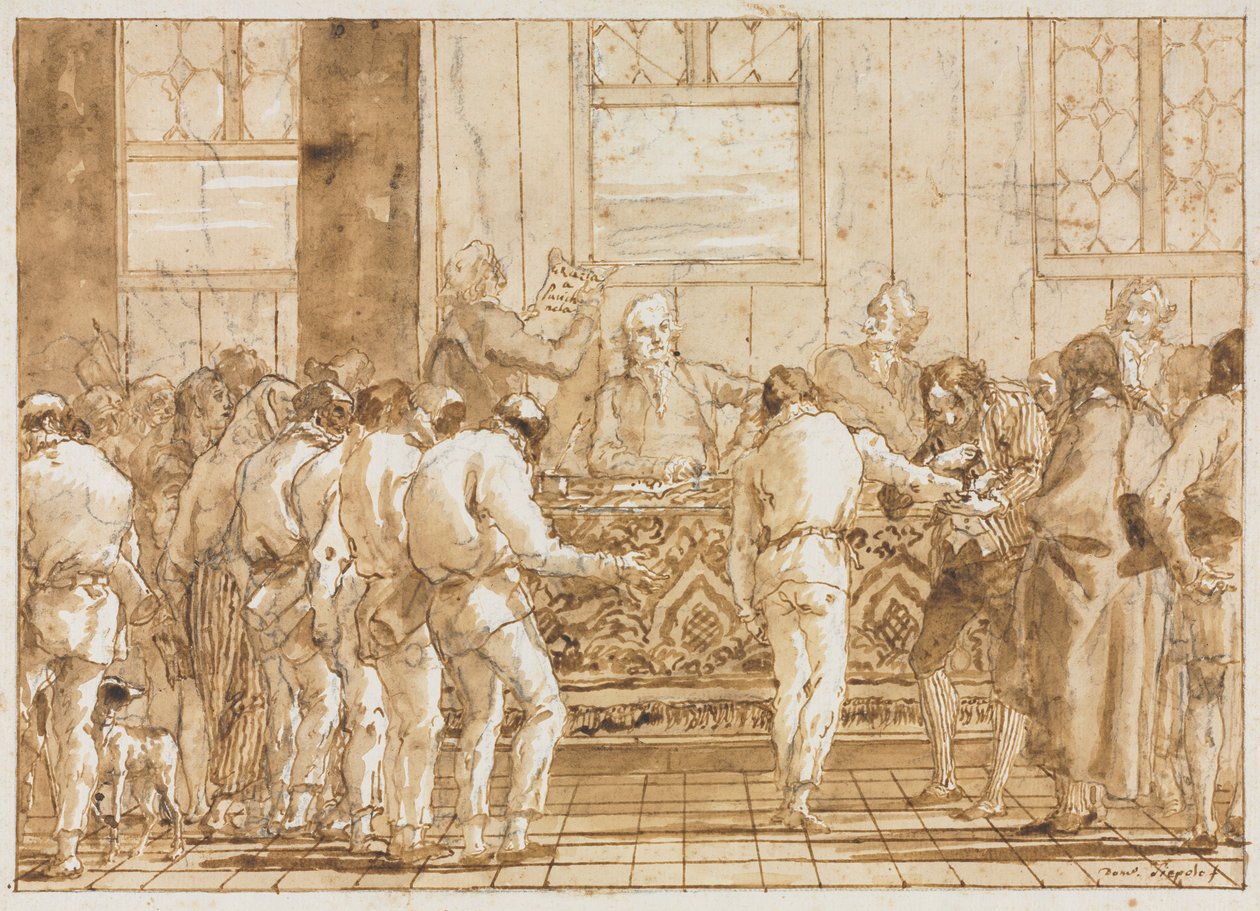 Proces, lata 90. XVIII wieku. autorstwa Giovanni Domenico Tiepolo