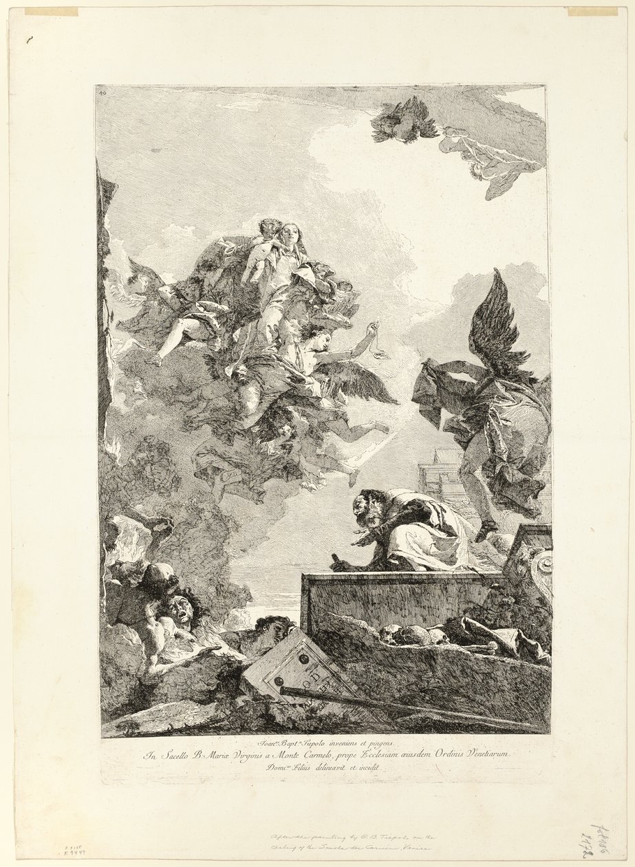 Dziewica ukazująca się św. Szymonowi Stock autorstwa Giovanni Domenico Tiepolo